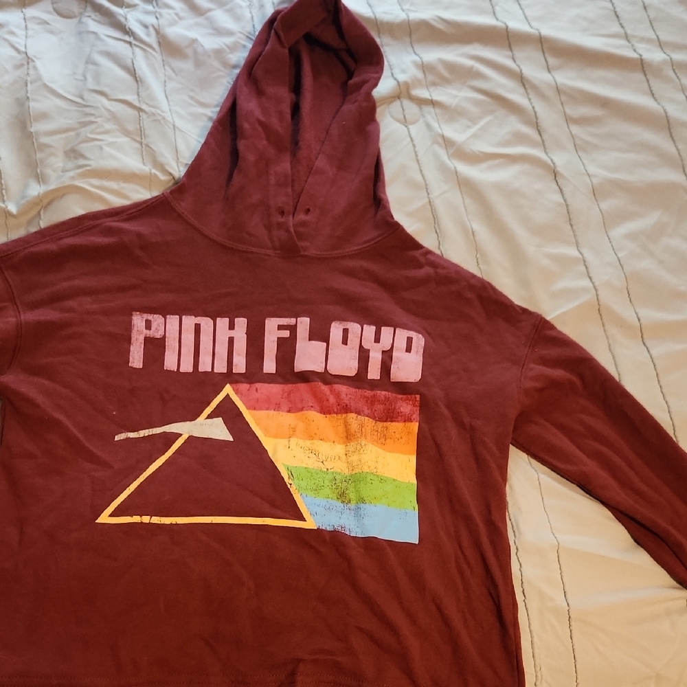 Pink Floyd Maroon Hoodie with Rainbow Graphic - Picture 1 of 2